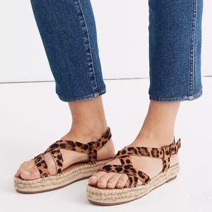 [New in box] Madewell Malia Leopard Calfhair Sandals